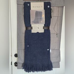 Avenue 9 Dark Blue Mohair-like Throw Blanket
